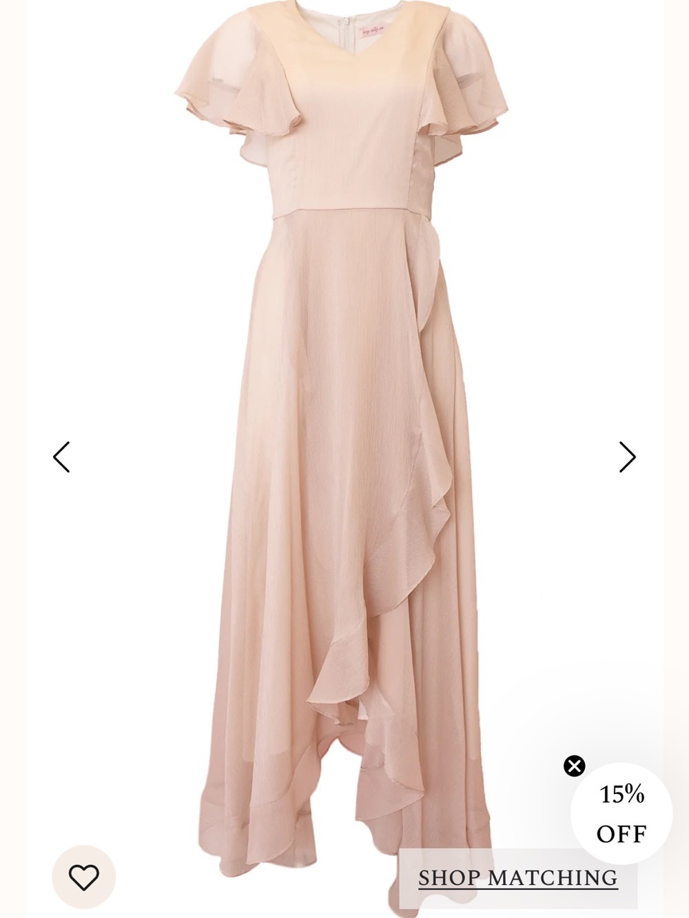 Ivy City Co Elegant champagne Ruffle dress